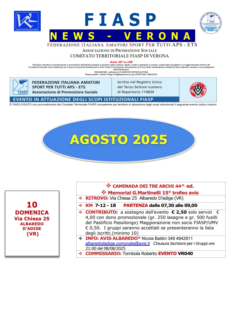 Fiasp News di Agosto 2025