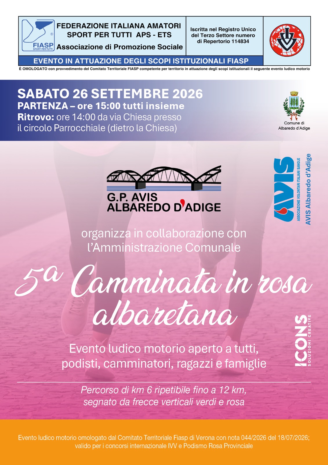 Camminata In Rosa 2026 AVIS Albaredo fronte